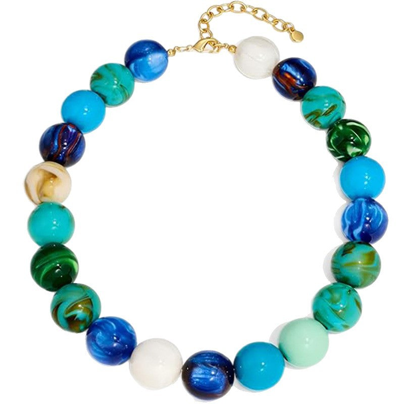 Handmade Blue Resin Necklace For Women, Perfect For Casual Wear - view 5