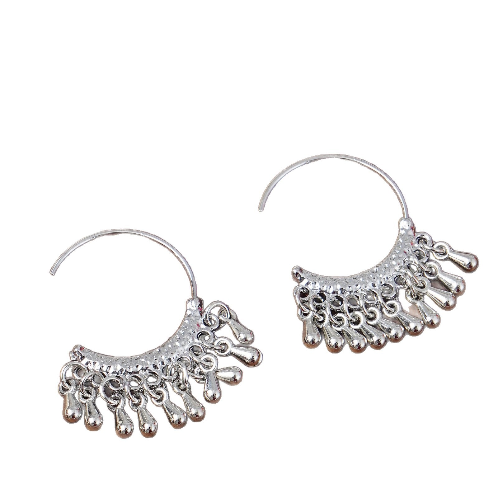 Water Droplets Tassel Ear Hook Earrings For Women In Alloy With Copper Ear Pins, Sweet Style Stud Earrings - view 5