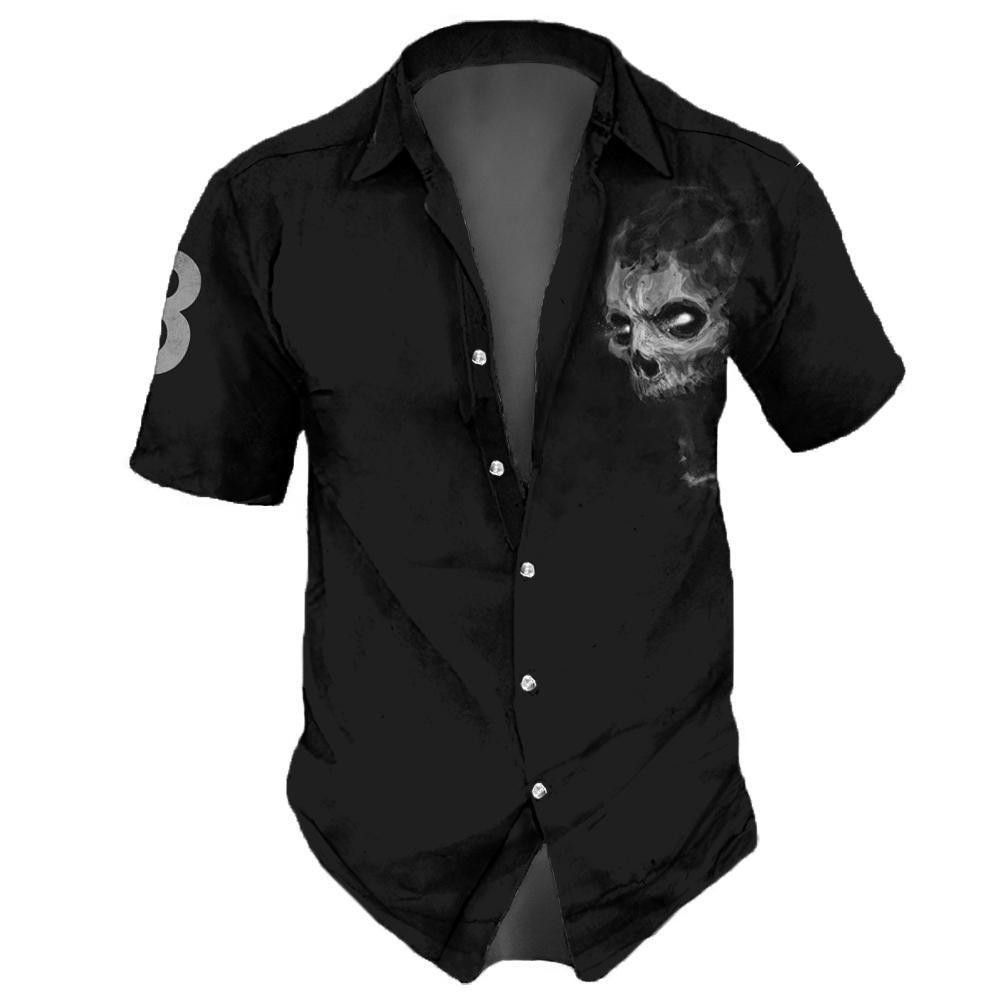 Ditsy Floral Basic Short Sleeve Men's Shirt In Polyester With Printing And Placket - view 2