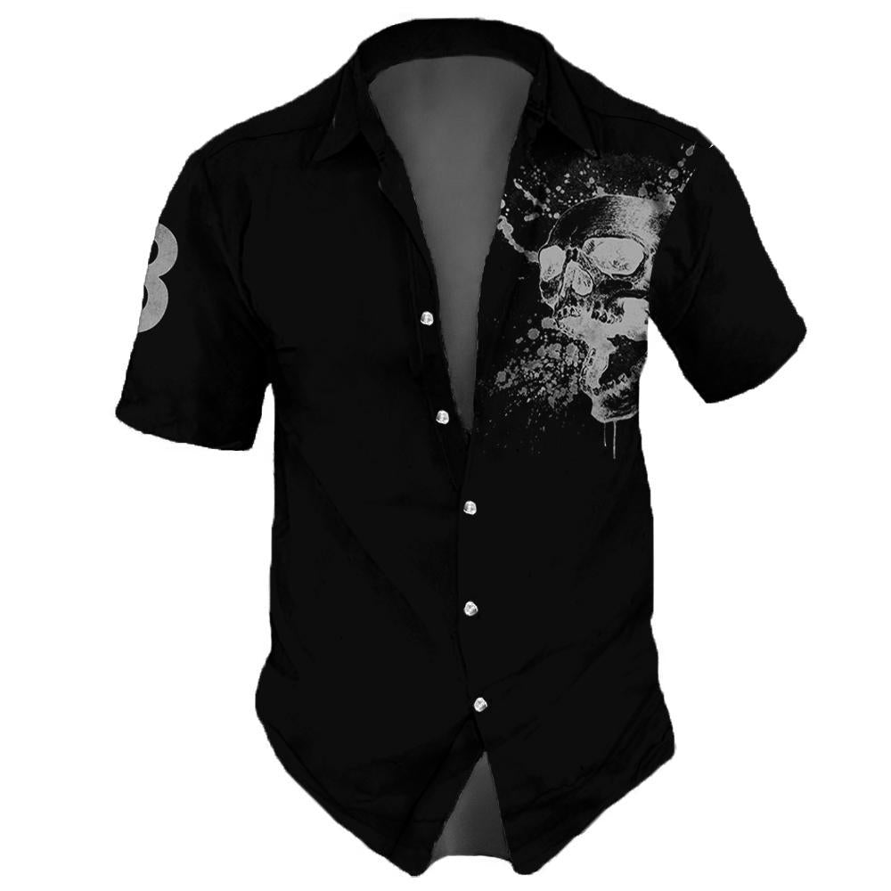 Ditsy Floral Basic Short Sleeve Men's Shirt In Polyester With Printing And Placket - view 5