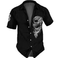 Ditsy Floral Basic Short Sleeve Men's Shirt In Polyester With Printing And Placket - front view
