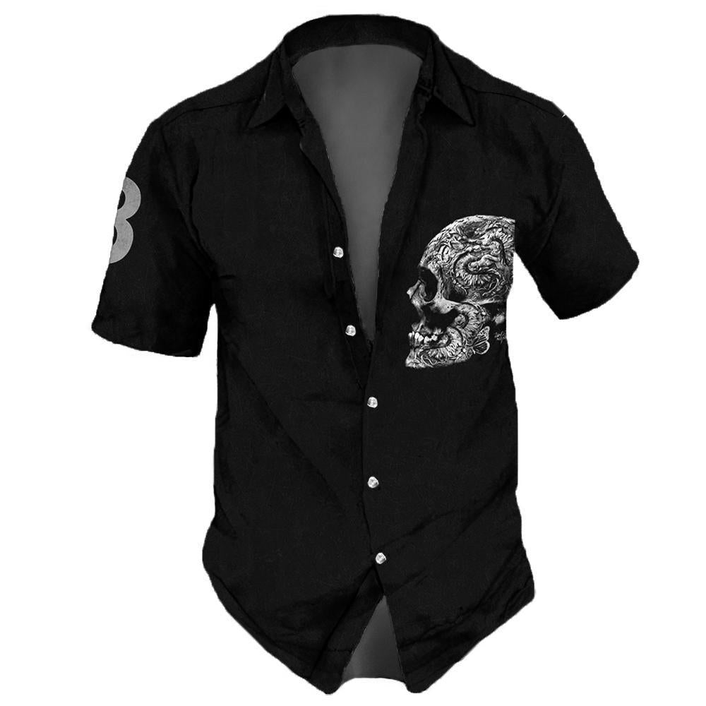 Ditsy Floral Basic Short Sleeve Men's Shirt In Polyester With Printing And Placket - view 3