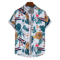 Ditsy Floral Basic Short Sleeve Men's Shirt In 4-Way Stretch Fabric With Printing And Lapel Collar - front view