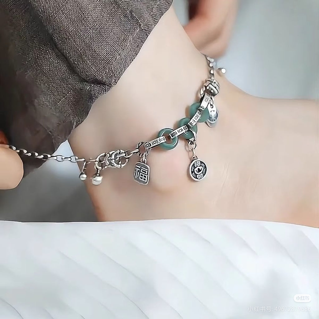 Waterproof Non Tarnish Alloy Anklet Featuring Irregular Pattern - view 3
