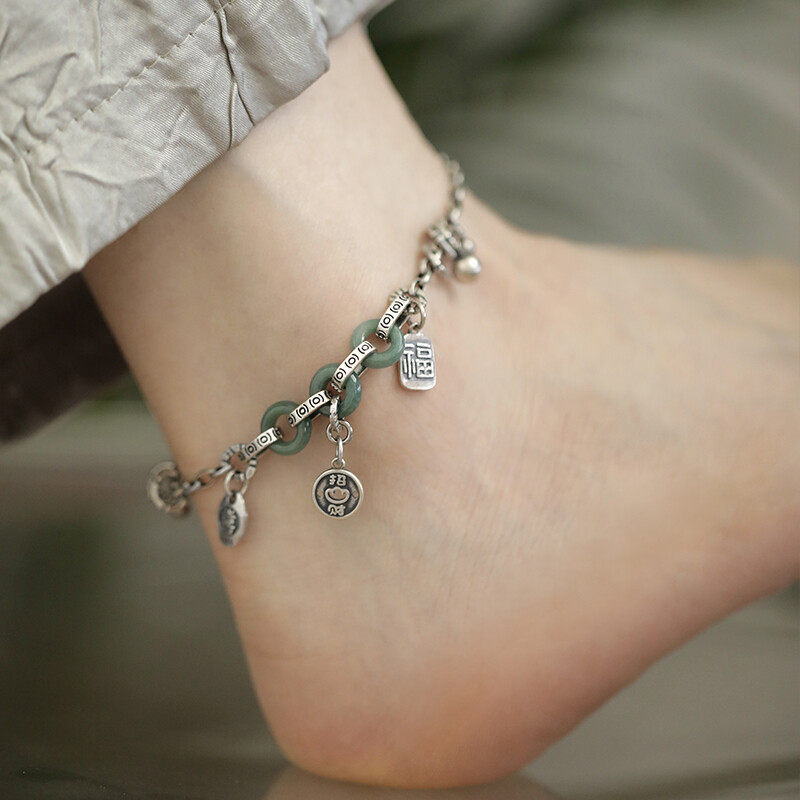 Waterproof Non Tarnish Alloy Anklet Featuring Irregular Pattern - view 5