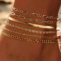 Gold 304 Stainless Steel Women's Anklet Featuring Geometric Design - front view