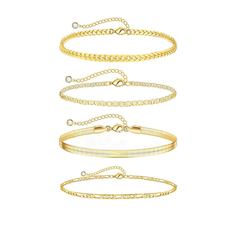 Gold 304 Stainless Steel Women's Anklet Featuring Geometric Design - view 5