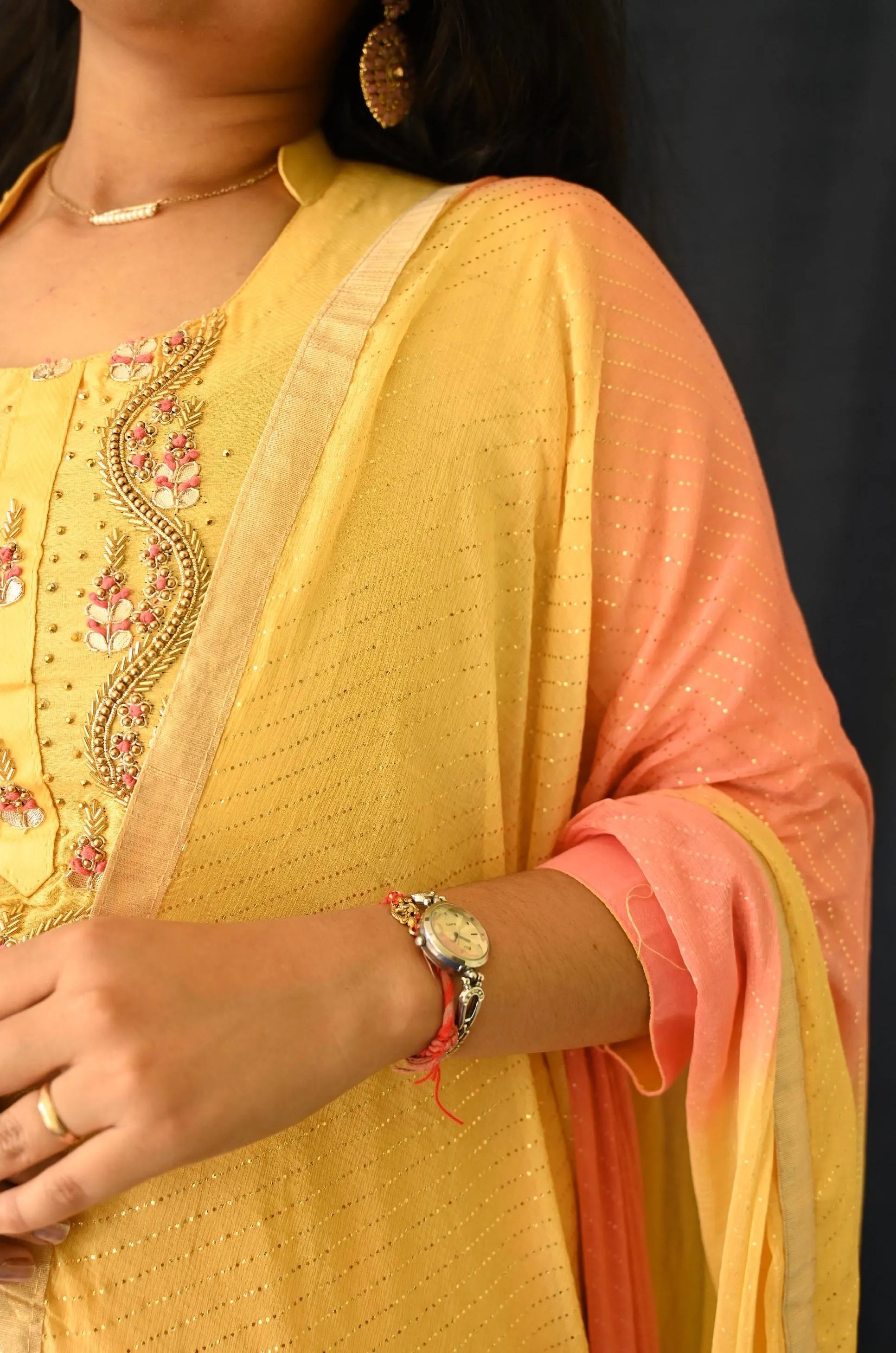 Designer Ikkat cotton suit set with Dupatta