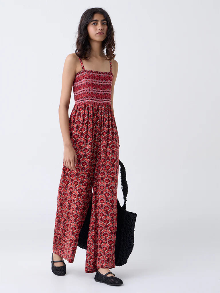 Bombay Paisley Red Printed Jumpsuit