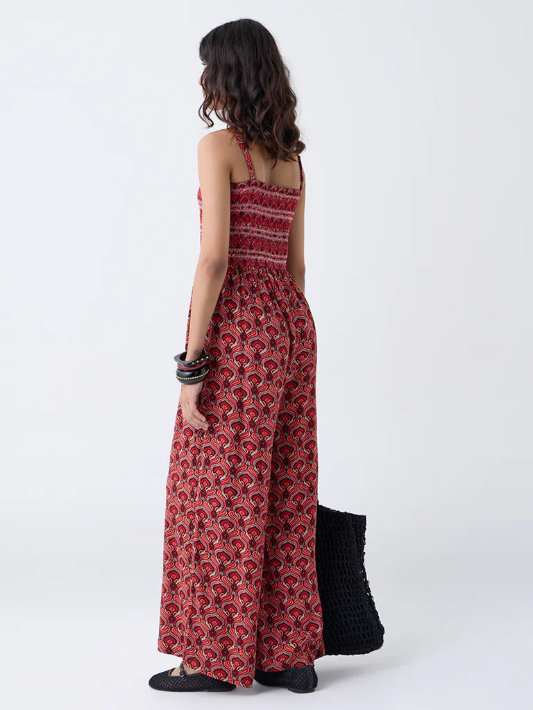 Bombay Paisley Red Printed Jumpsuit