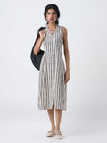 Bombay Paisley Black Cotton-Blend Shirt Dress