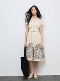 Bombay Paisley Off-White Cotton Shirt Dress with Belt