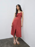 Bombay Paisley Rust Embroidered A-Line Cotton Dress