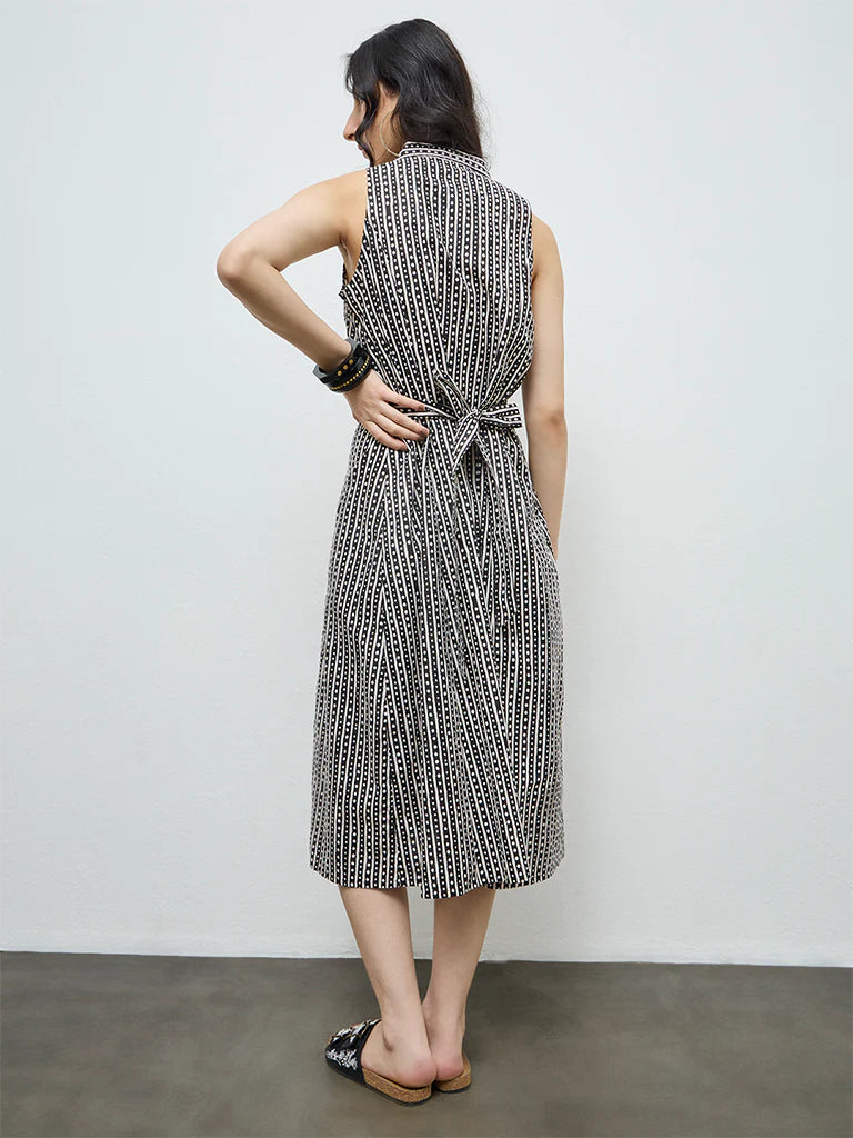 Bombay Paisley Off-White Printed Cotton-Blend Shirt Dress
