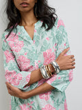 Utsa Mint Floral Printed Cotton Straight Kurta