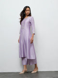 Utsa Lilac Floral Embroidered A-Line Kurta