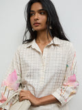 Utsa Off-White Floral Printed A-Line Kurta