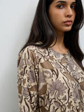 Utsa Grey Floral Printed Cotton Straight Kurta