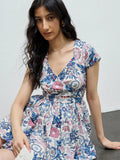 Bombay Paisley Multicolour Floral Cotton A-Line Dress