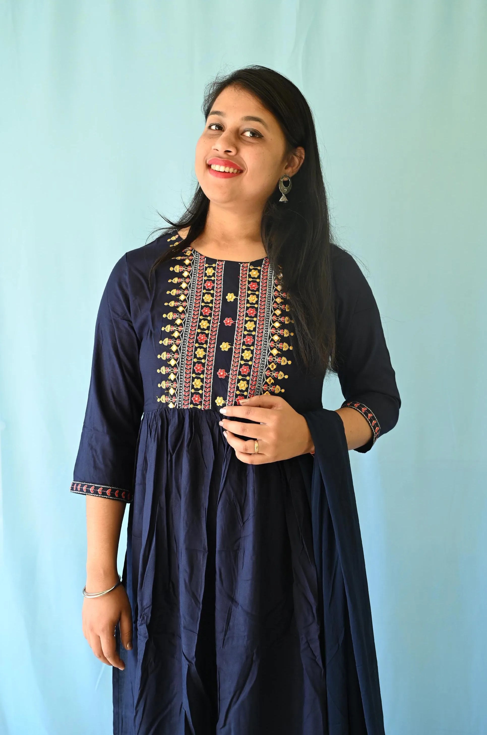 Blueberry suit set with dupatta