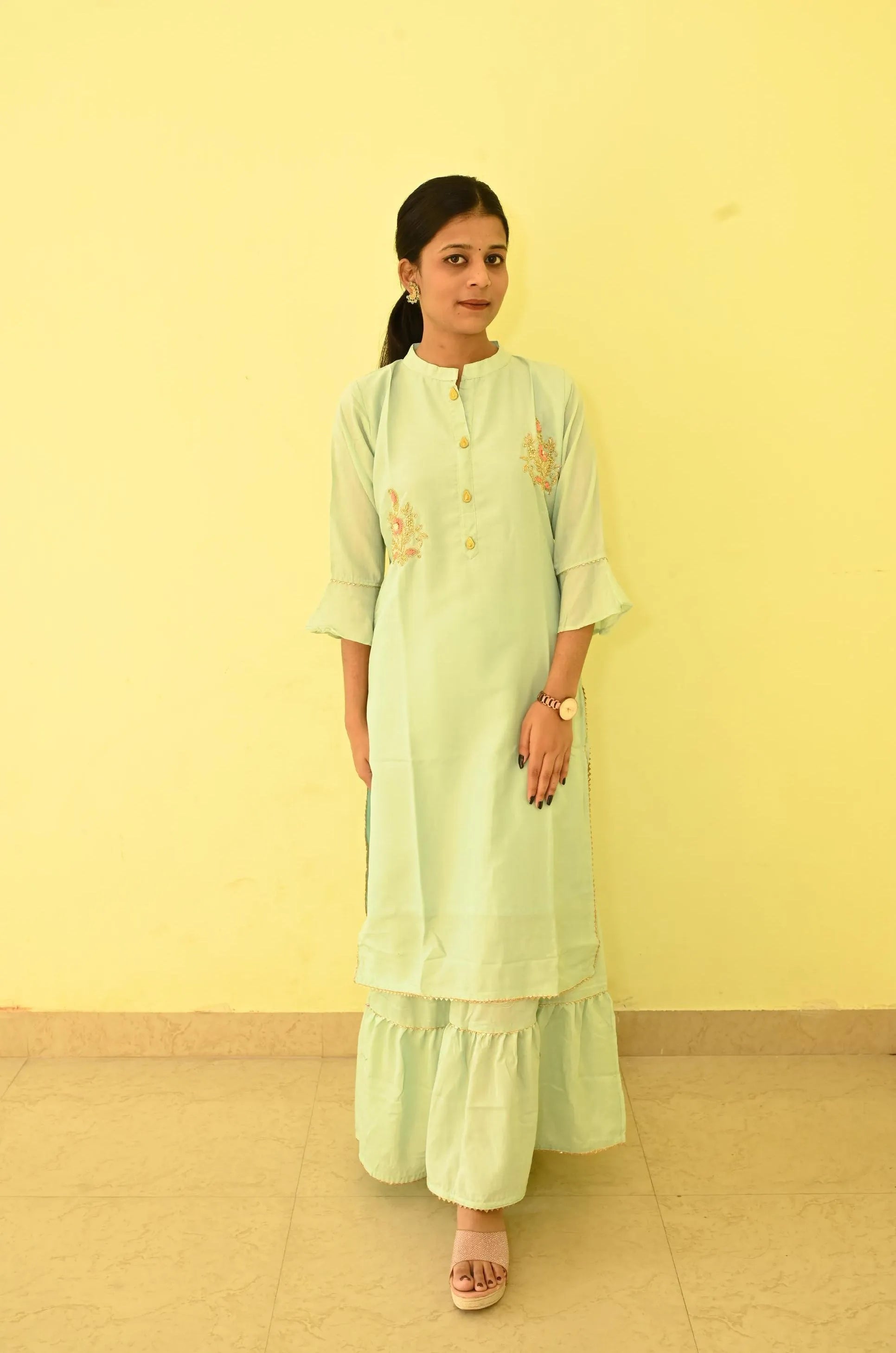 Georgette Embroidery Gharara set