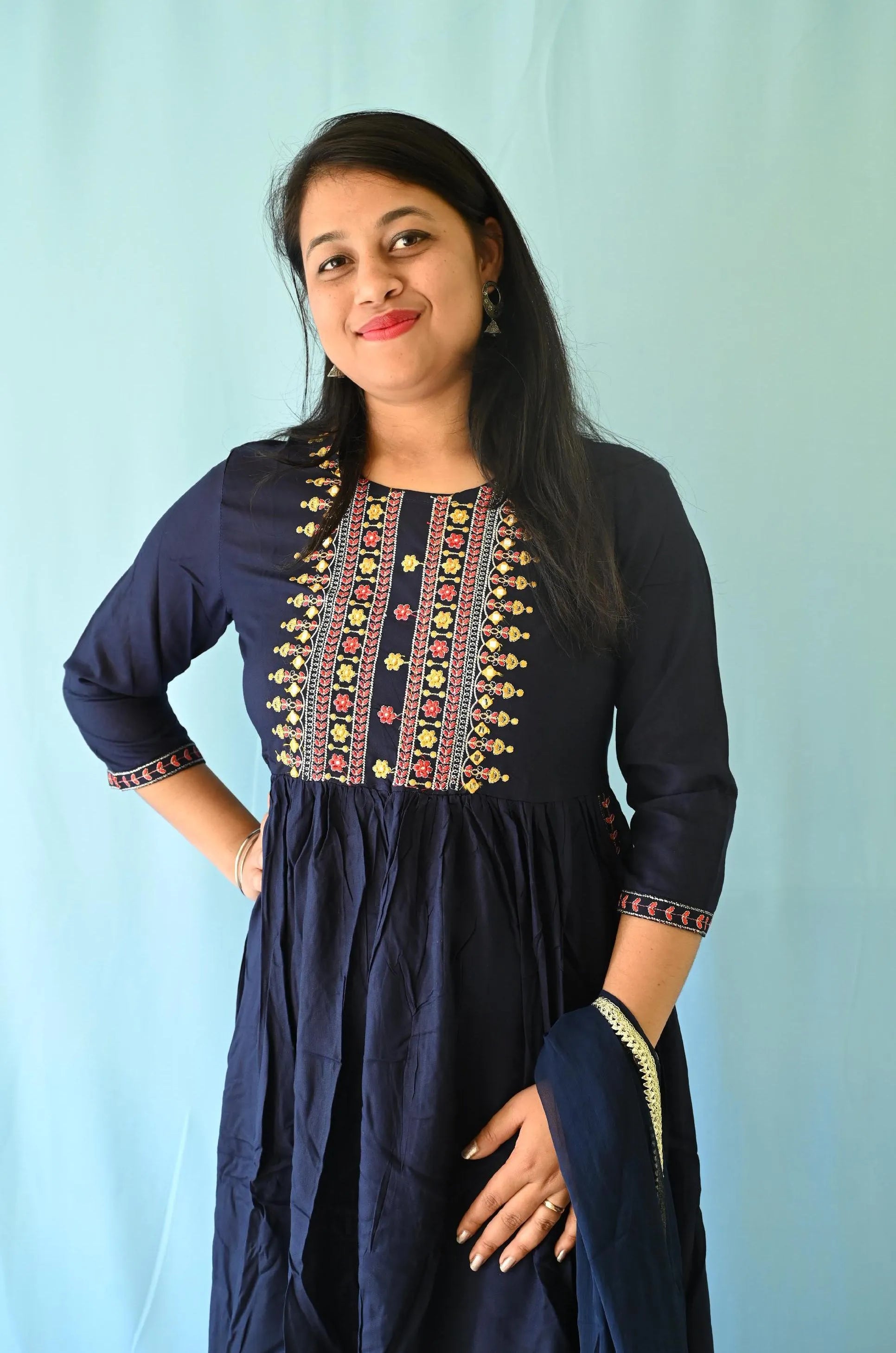 Blueberry suit set with dupatta