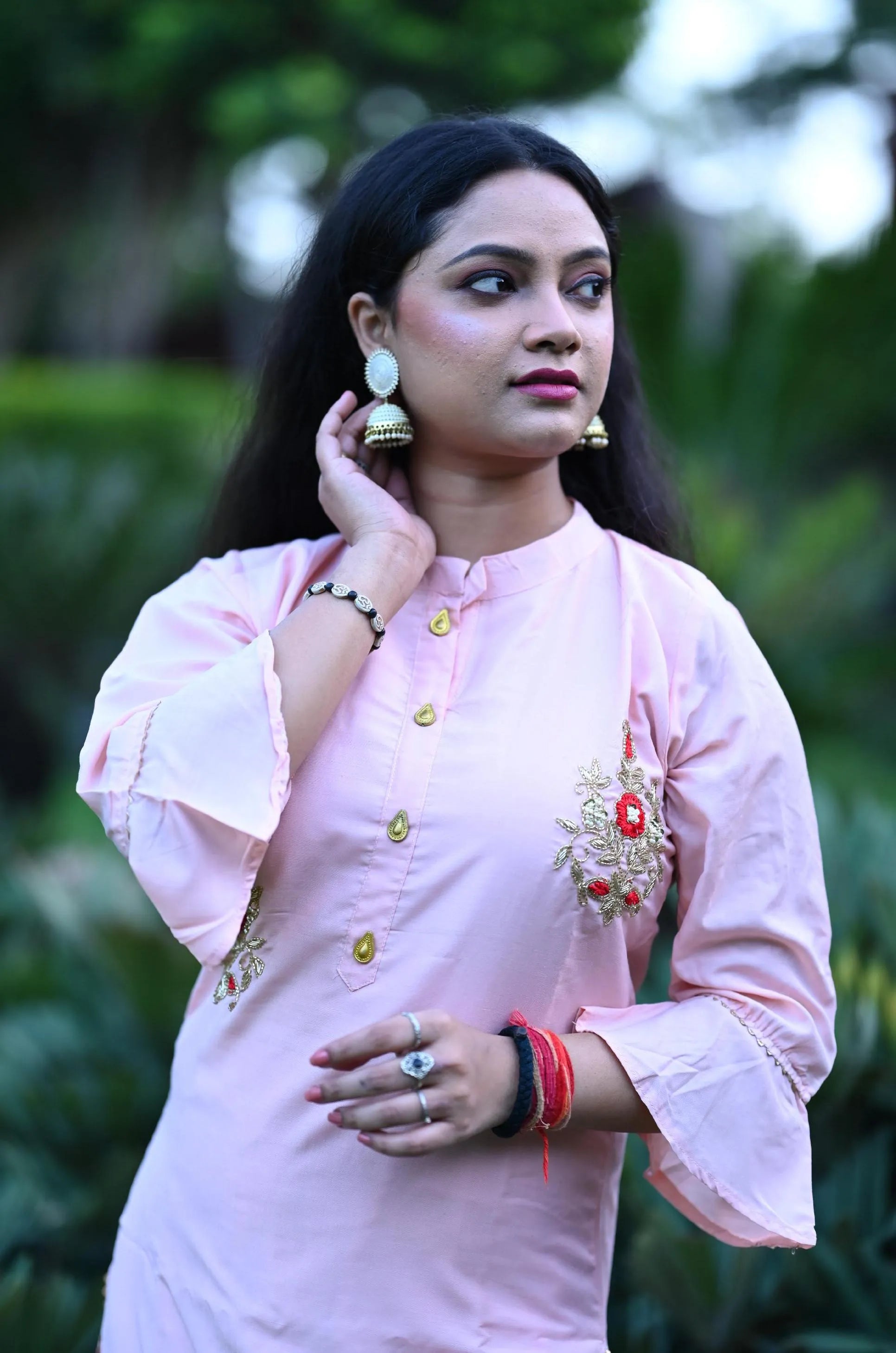 Marina Georgette Embroidery Gharara set