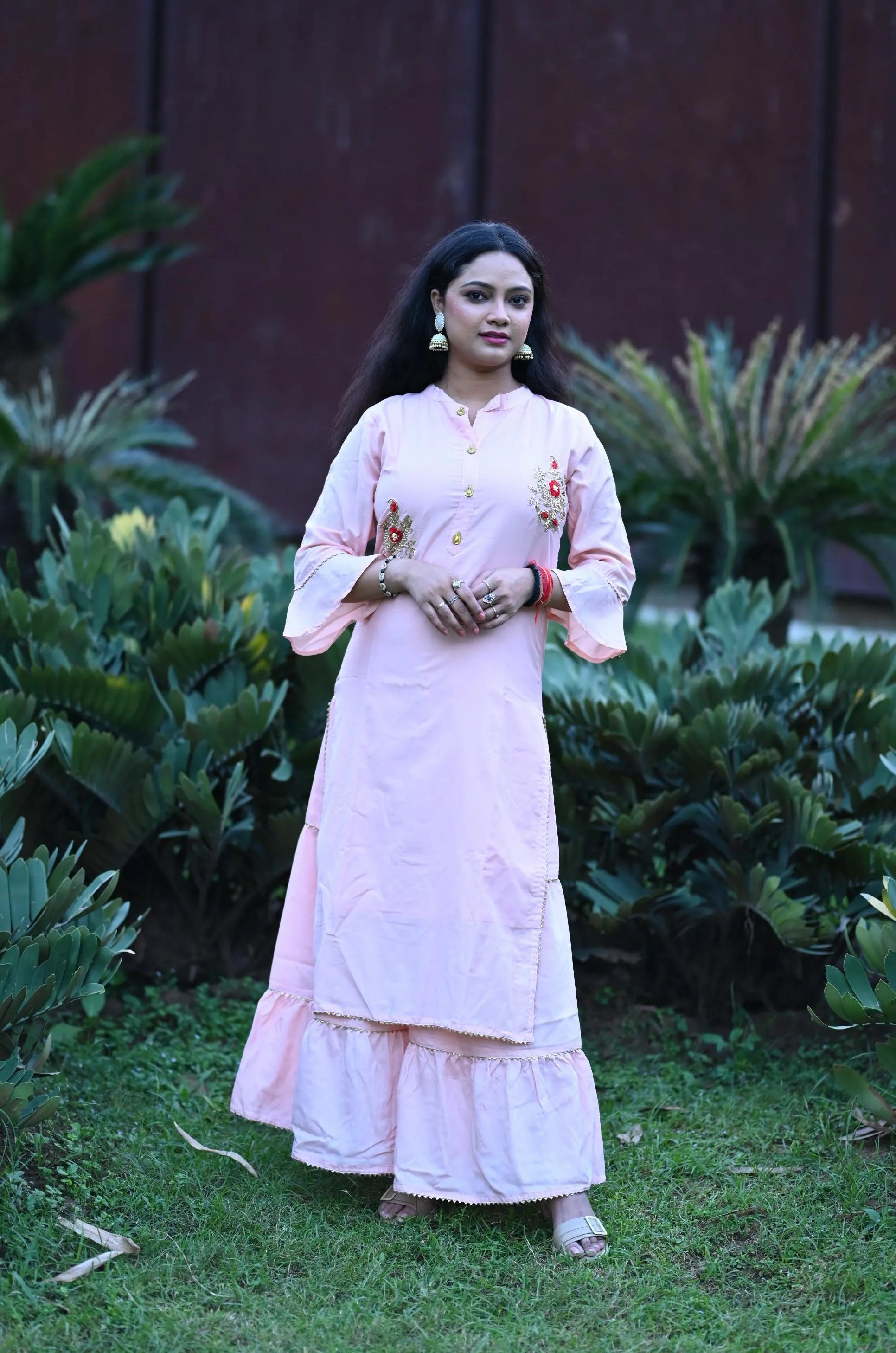 Marina Georgette Embroidery Gharara set
