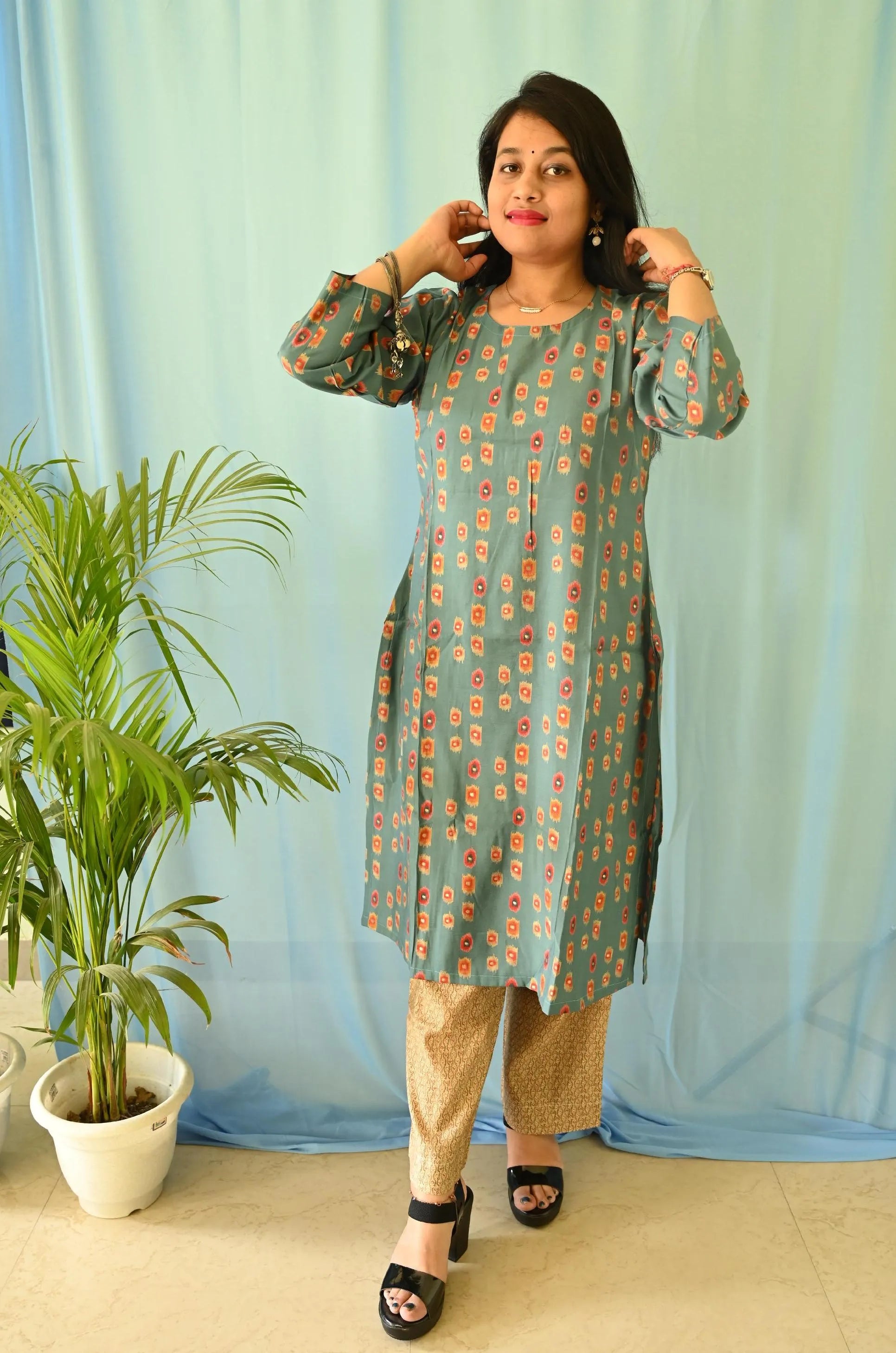 Simple & Elegant Kurtis With Pant Pure Cotton