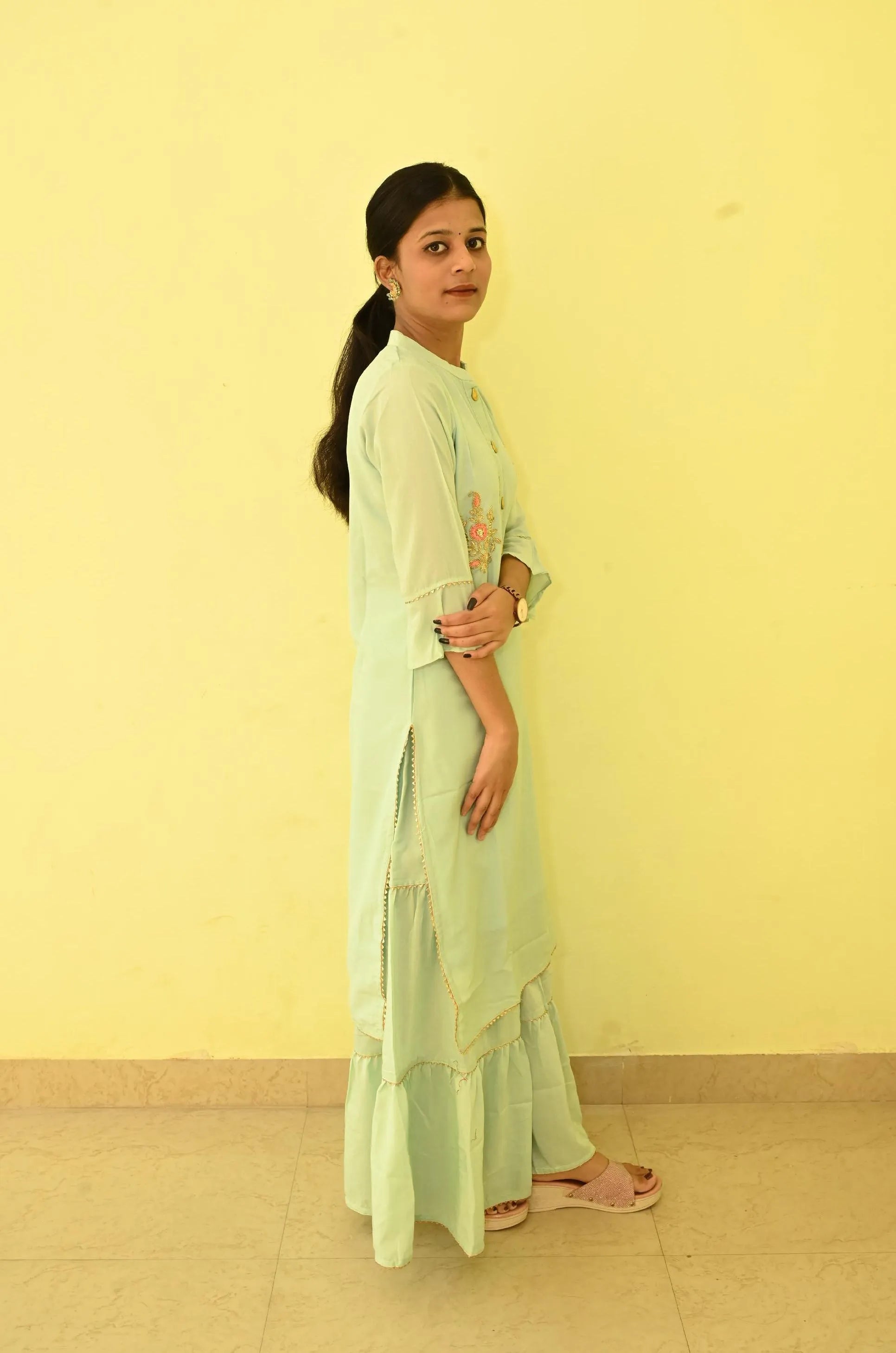Georgette Embroidery Gharara set