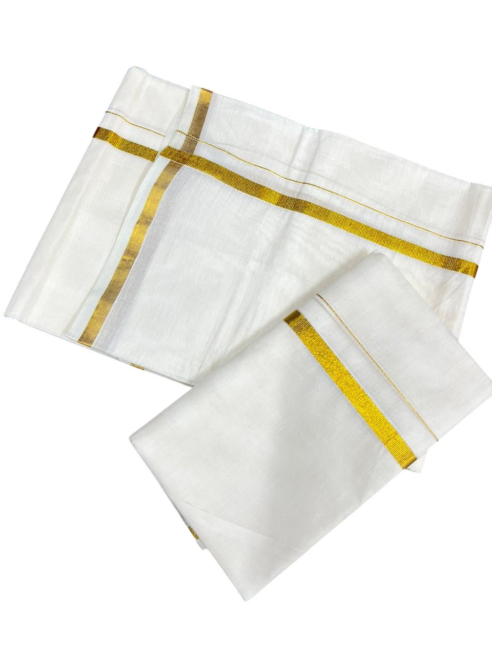 Southloom Pure Cotton Kerala Single Set Mundu with 0.5 inch Border