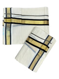 Kerala Cotton Set Mundu with Kasavu and Black Border 2.80 Mtrs SL244