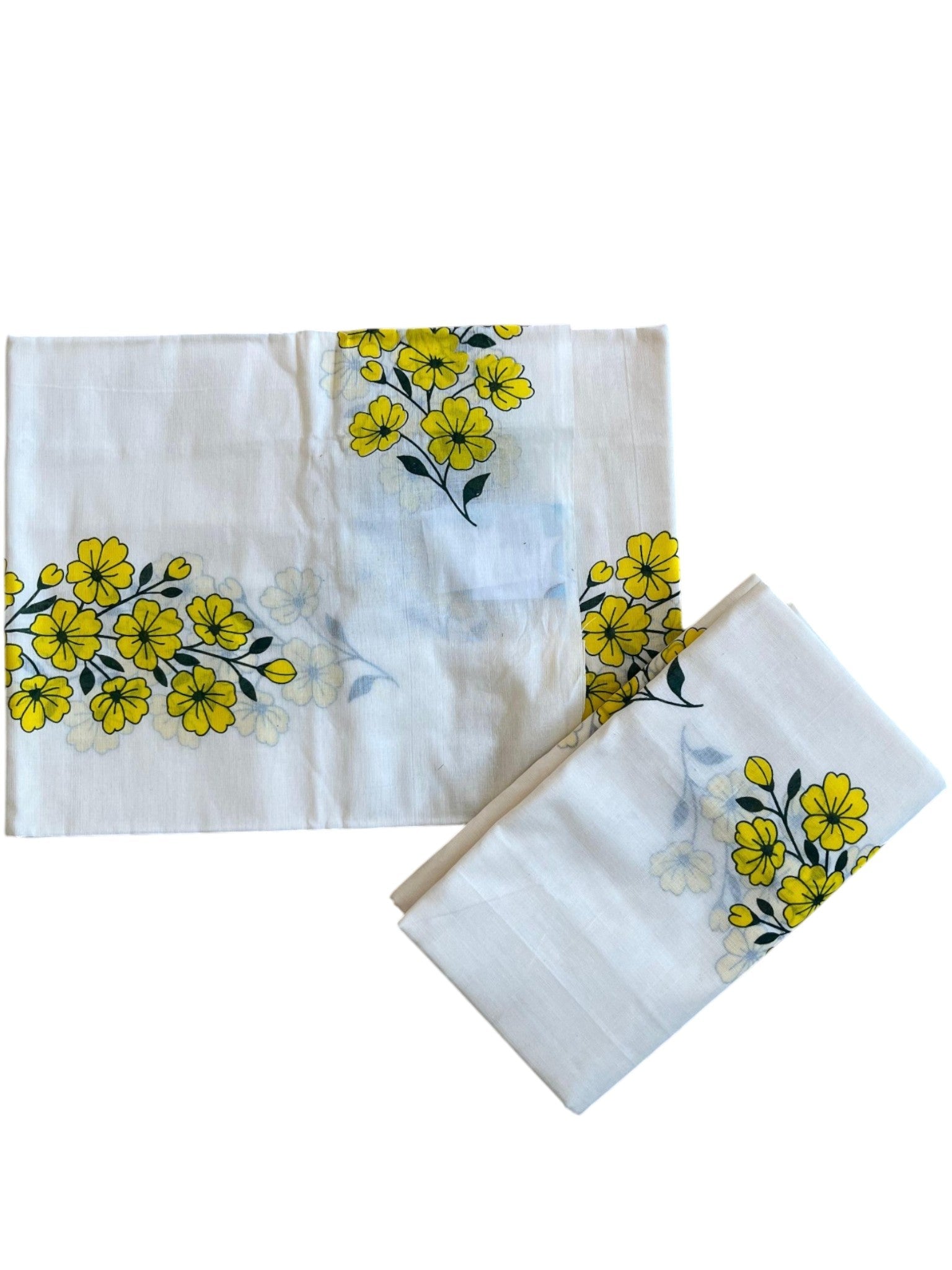 Southloom Pure Cotton Kerala Single Set Mundu with Kanikonna Print (2.80 Mtrs) SL285