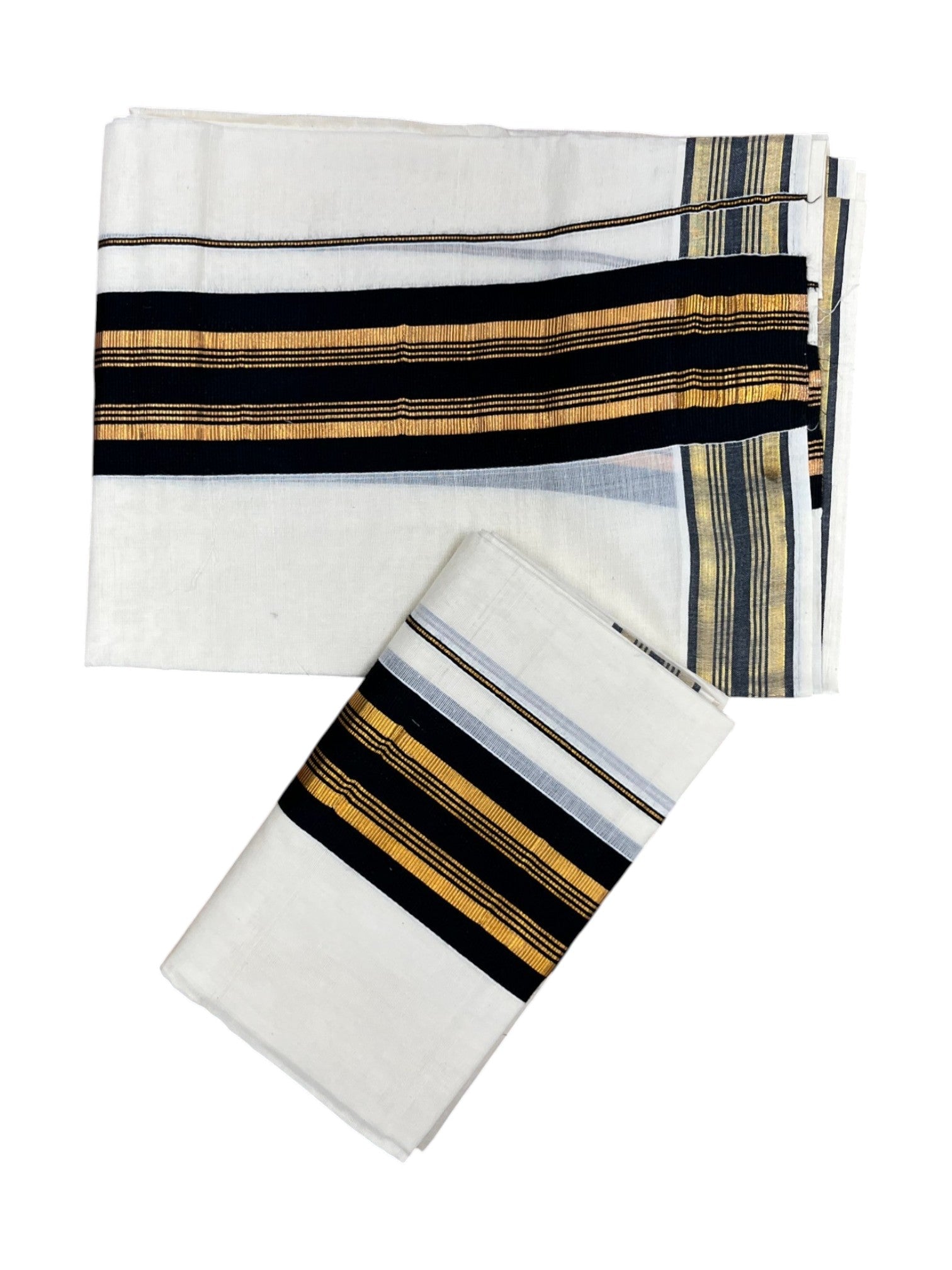 Southloom Pure Cotton Kerala Kasavu Set Mundu Kasavu And Yellow Border (2.80 Mtrs)
