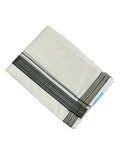 Southloom Kerala Cotton Velcro Double Mundu with Gray And Gold Kasavu Border