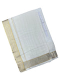 Southloom Kerala Cotton VELCRO Double Mundu with Gold Kasavu Border