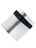 Southloom Kerala Pure Cotton Double Mundu with Silver Lines and Black Border