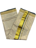 Southloom Kerala Tissue Kasavu Plain Saree With Green Border