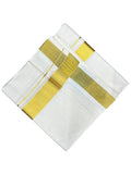 Southloom Pure Cotton Kerala Kasavu Set Mundu Kasavu And Orange Border (2.80 Mtrs)