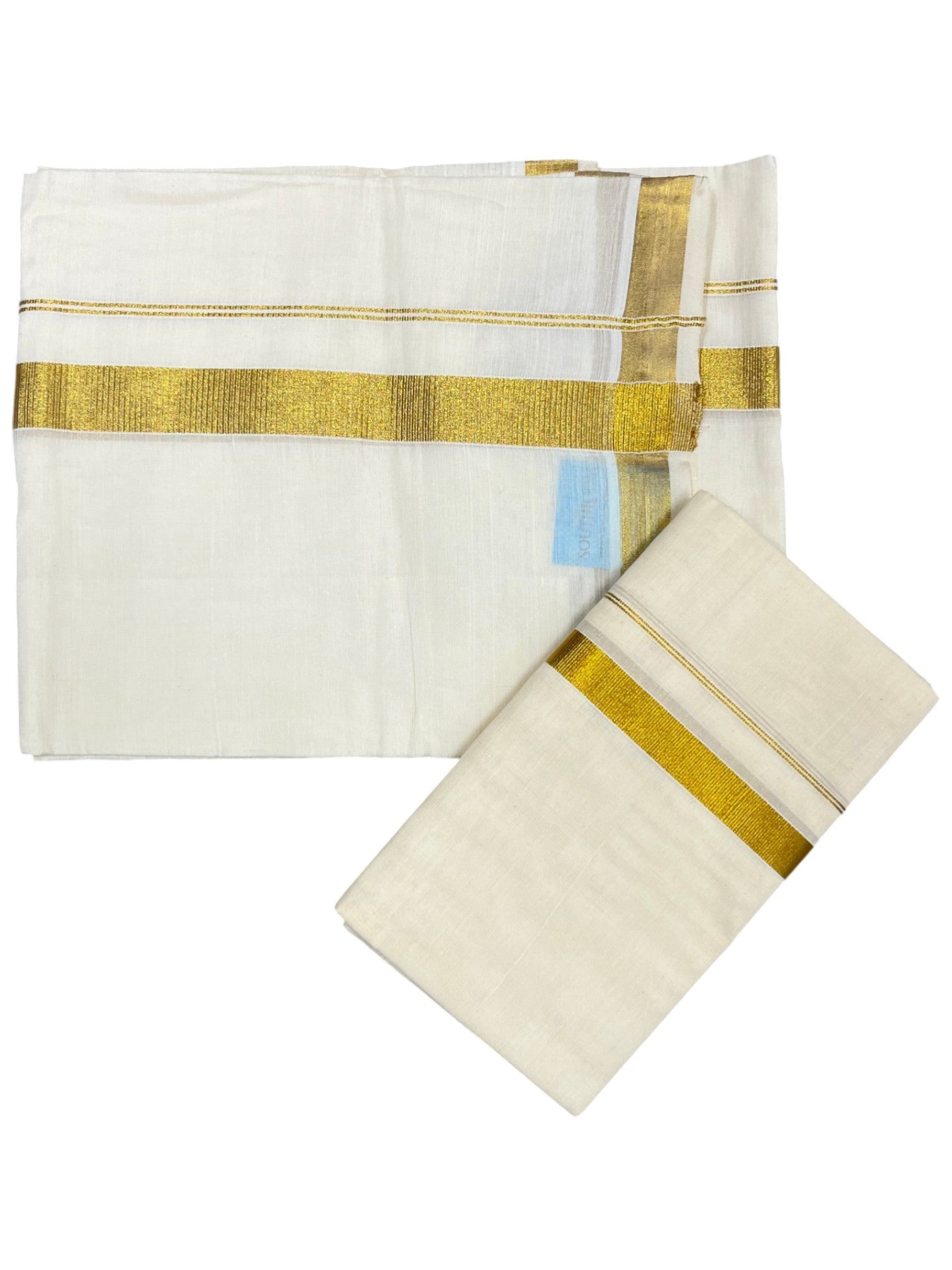 Southloom Pure Cotton Kerala Single Set Mundu with 1 inch Border