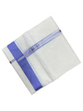 Southloom Pure Cotton Double Mundu Silver Lines Lavender Chuttikara Border