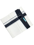 Southloom Kerala Pure Cotton Double Mundu with Silver Lines and Grey Black Border