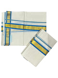 Southloom Pure Cotton Kerala Kasavu Set Mundu Kasavu And Maroon Border (2.80 Mtrs)
