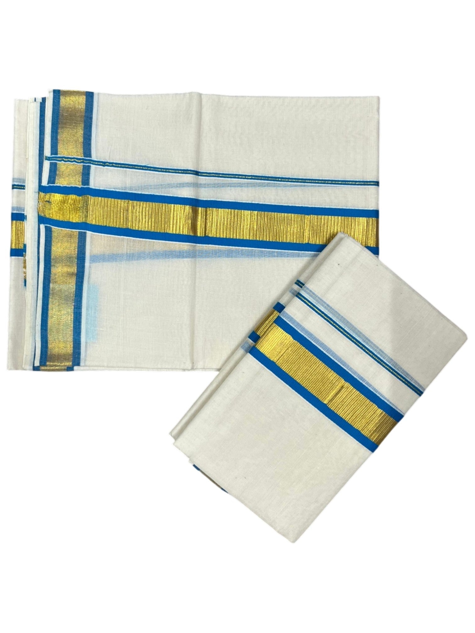 Southloom Pure Cotton Kerala Kasavu Set Mundu Kasavu And Maroon Border (2.80 Mtrs)
