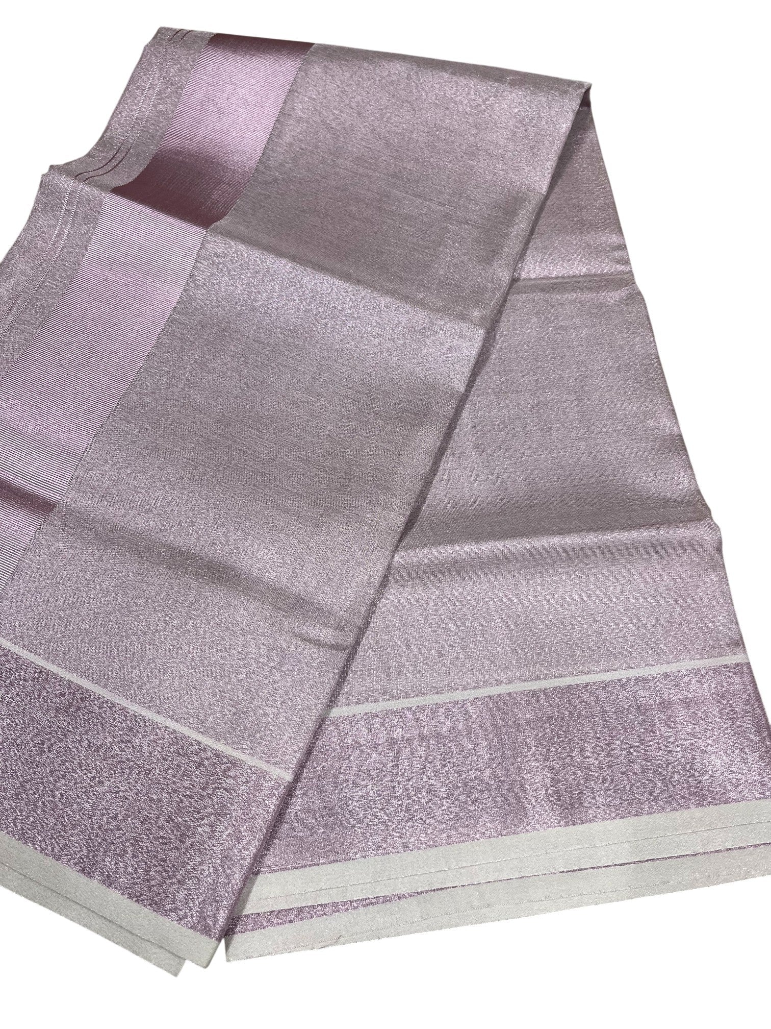 Southloom Rose Gold Kasavu Tissue Plain Kerala Saree