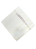 Pure White Cotton Double Mundu with Silver and Violet Chutti Kara