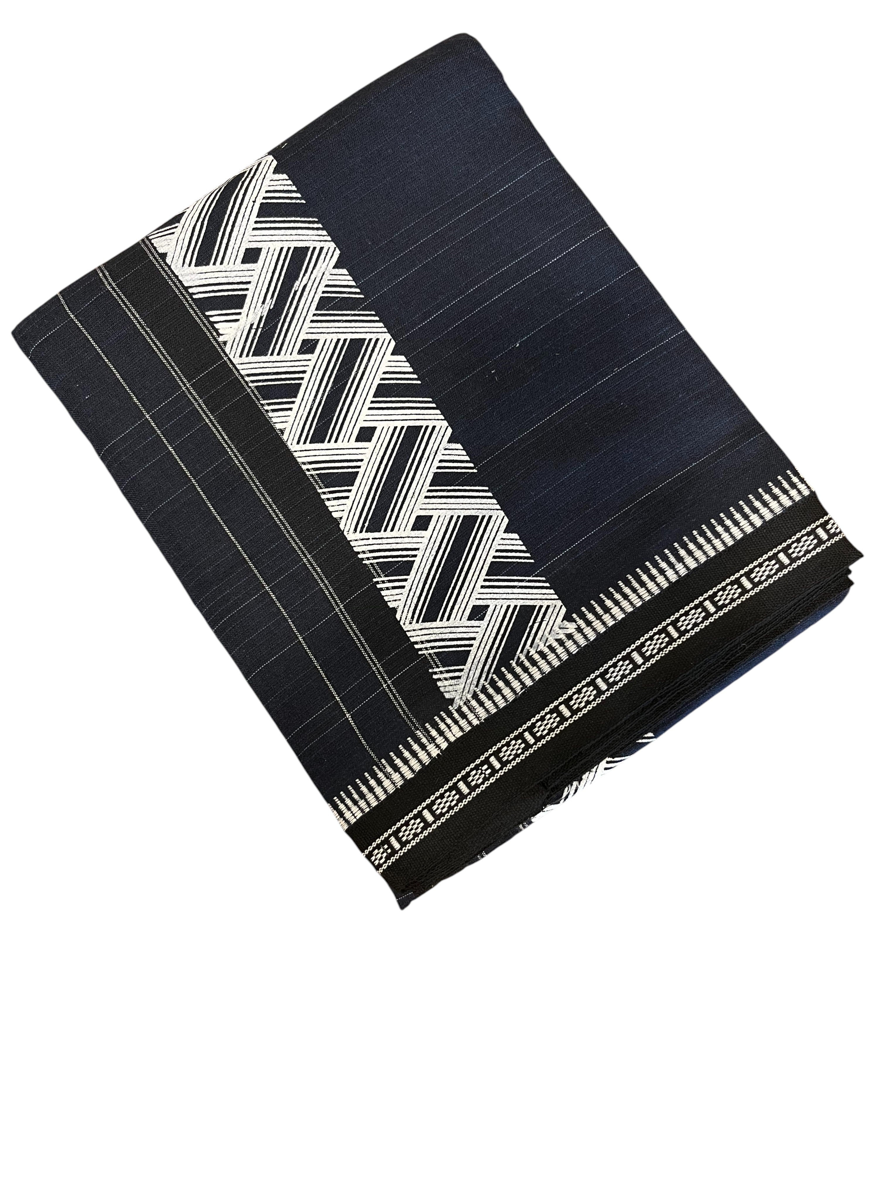 Southloom Blue Printed Single Mundu Lungi