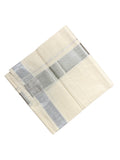 Southloom Kerala Pure Cotton Double Mundu with Silver Kara and Silver Border