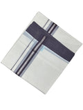 Southloom Kerala Pure Cotton Double Mundu with Silver Lines and Purple Border