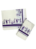 Southloom Pure Cotton Kerala Single Warly Print Set Mundu Violet Border (2.80 Mtrs) SL246